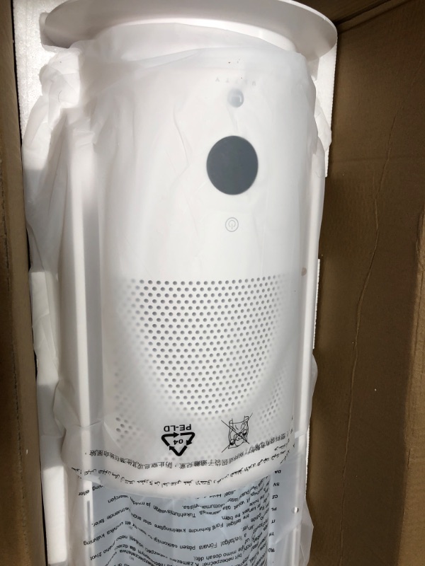 Photo 3 of **USED/UNABLE TO TEST** 
 ULTTY Bladeless Tower Fan and Air Purifier in one, True HEPA Filter 99.97% Smoke Dust Pollen Dander, Oscillating Tower Fan with Remote Control R22, White White Large