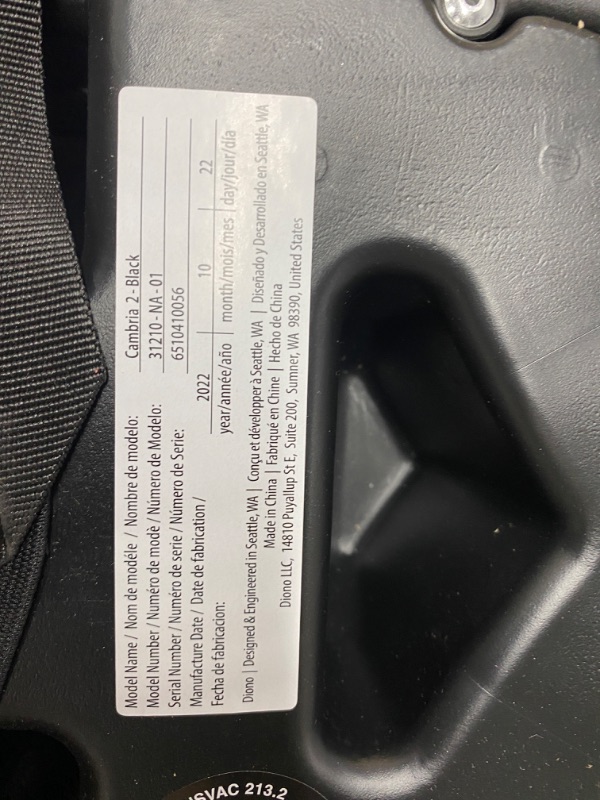 Photo 2 of *COLOR MAY VARY* Diono Cambria 2 XL 2022, Dual Latch Connectors, 2-in-1 Belt Positioning Booster Seat, High-Back to Backless Booster with Space and Room to Grow, 8 Years 1 Booster Seat, Black NEW! Black