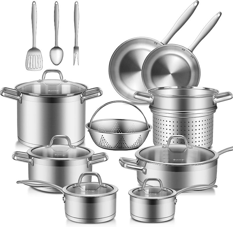 Photo 1 of 
Used Previously******Duxtop Professional Stainless Steel Pots and Pans Set, 17PC Induction Cookware Set, Impact-bonded Technology