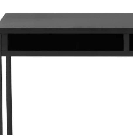 Photo 1 of Student Computer Desk Black Metal Frame and Legs Two Open Shelving Compartments Office Furniture Table
