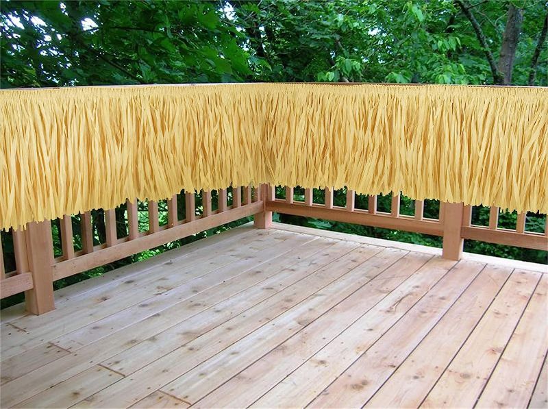 Photo 1 of 
VH 1969 Hawaiian Luau Grass Raffia Fringe Banner Table Skirt for Tropical Birthday Party Tiki Bar, Tent,Chair Skirt,Deck Skirt,Garland Graduation Summer...