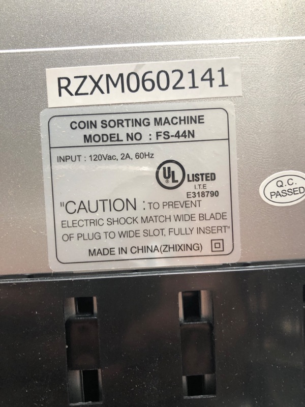 Photo 3 of Royal Sovereign 4 Row Electric Coin Counter with Patented Anti-Jam Technology & Digital Counting Display (FS-44N), Black FS-44N FS-44N