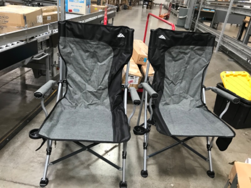 Photo 2 of Ablazer 2 Pack Camping Chairs for Adults, Portable Hunting Chair Supports 350lbs, Oversized Heavy Duty Folding Chair for Camping Padded Seat Outdoor Lawn Folding Chair with Side Pockets
