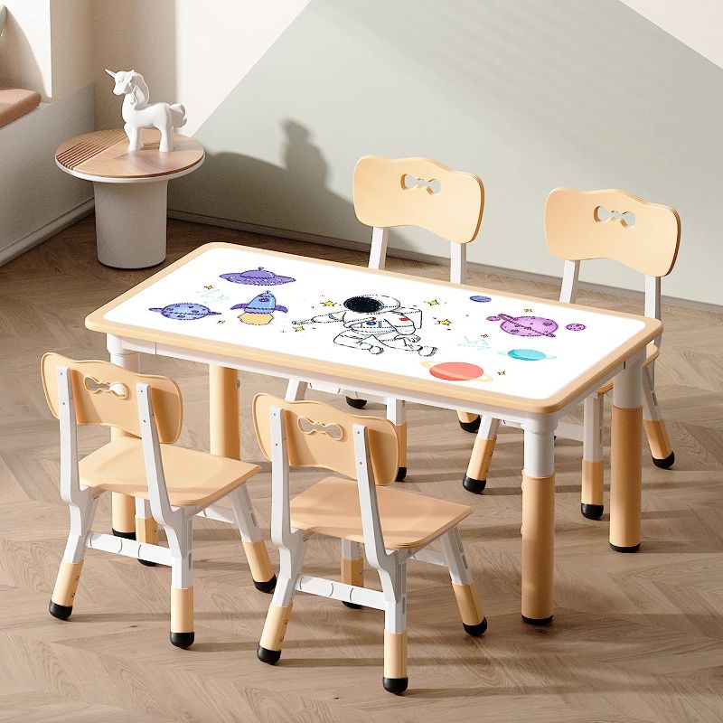 Photo 1 of ***Parts Only***LUUYOUU Kids' Table & Chair Sets Suitable for 2 Years + Kids Height Adjustable Toddler Table & Chair Set with 4 Seats

