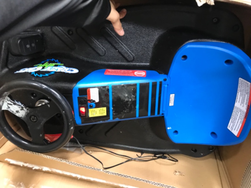 Photo 2 of **PRESSED ACCELERATOR AND WHEELS DID NOT TURN**
 Razor Crazy Cart Shift for Kids Ages 6+ (Low Speed) 8+ (High Speed) - 12V Electric Drifting Go Kart for Kids - High/Low Speed Switch and Simplified Drifting System, for Riders up to 120 lbs