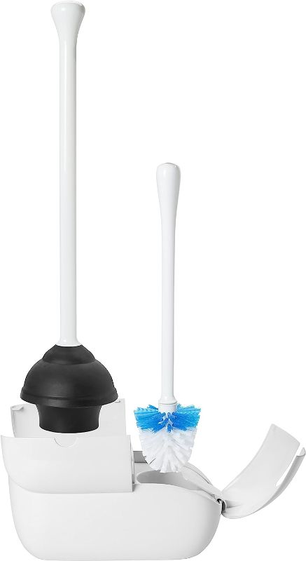 Photo 1 of OXO Good Grips Set Toilet Brush & Plunger Combo, White
