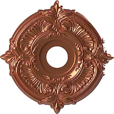 Photo 1 of (Damage) Ekena Millwork CMP16ATBCO Attica Thermoformed PVC Ceiling Medallion (Fits Canopies up to 5 5/8"), 16"OD x 3 1/2"ID x 1"P, Bright Coat Copper