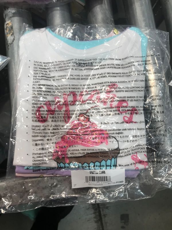 Photo 1 of Amazon Essentials Girls and Toddlers' Short-Sleeve T-Shirt Tops (Previously Spotted Zebra), Multipacks 4 Purple/Blue/White, Cupcake/Unicorn 2T