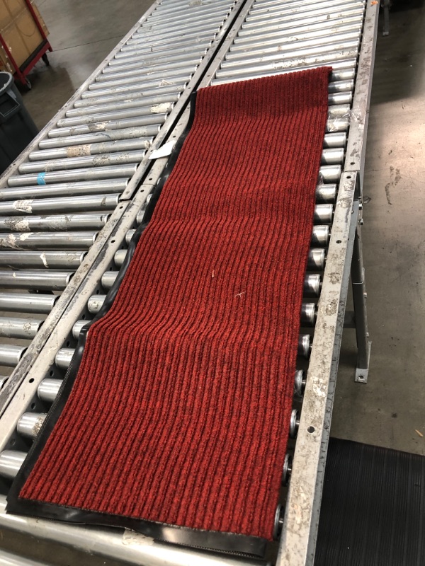 Photo 1 of 4'11"x3' red runner rubber padded area rug 