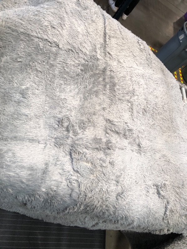 Photo 1 of 14'x10' Grey Shag Fur Area Rug 