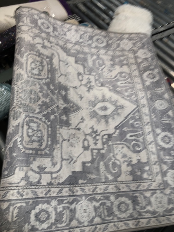 Photo 1 of 3'x5' grey vintage style area rug 