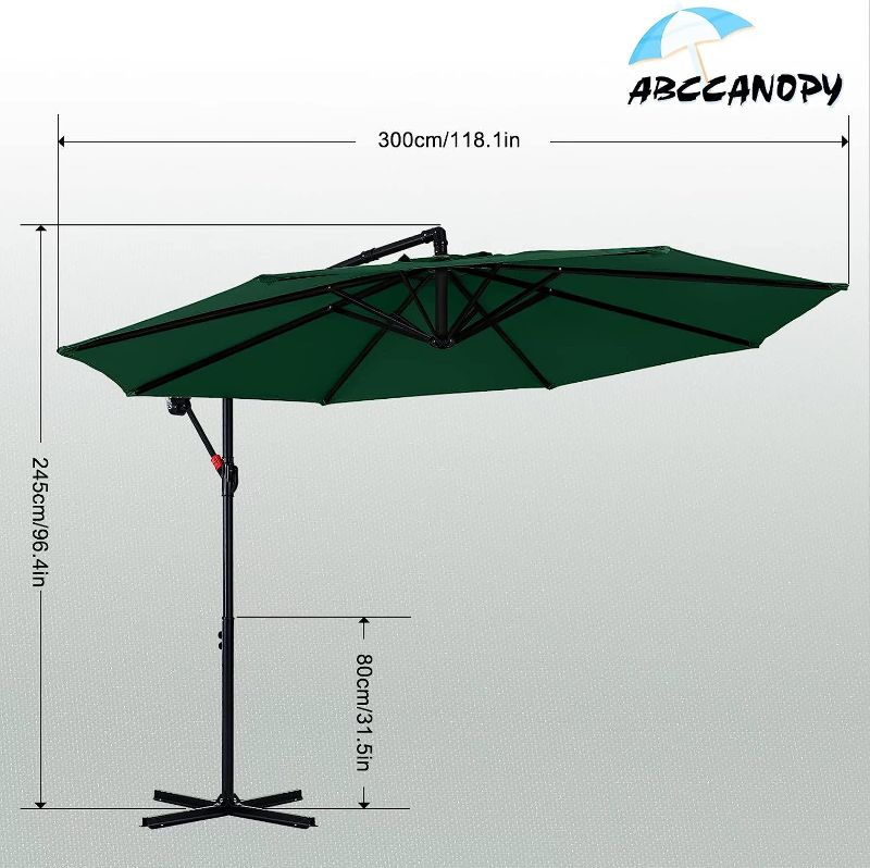 Photo 1 of ABCCANOPY Cantilever Patio Umbrellas 10FT Forest Green
