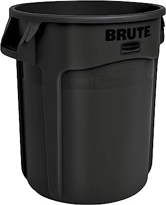 Photo 1 of 2 pack Rubbermaid Commercial Products BRUTE Heavy-Duty Round Trash/Garbage Can, 10-Gallon, Black, Waste Container for Home/Garage/Mall/Office/Stadium/Bathroom
