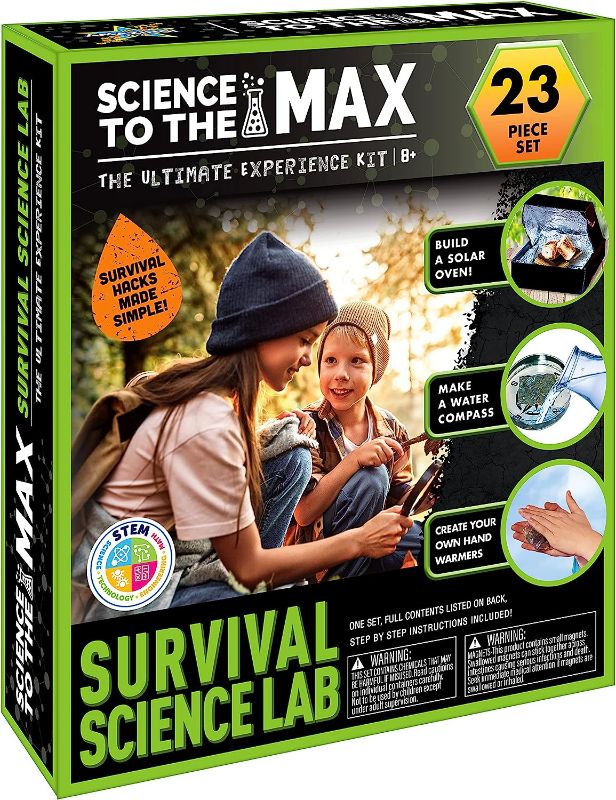 Photo 1 of Be Amazing! Toys Survival Science Lab - Survival Kit for Kids - Educational Survival Camping Gear Experiments for Boys and Girls - Make Your Own Compass Survival Tool - Science Kits for Kids - Ages 8+
