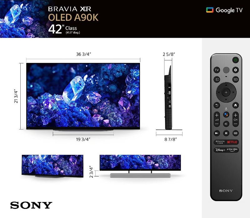 Photo 1 of Sony 42 Inch 4K Ultra HD TV A90K Series: BRAVIA XR OLED Smart Google TV with Dolby Vision HDR and Exclusive Features for The Playstation® 5 XR42A90K- 2022 Model (Renewed)
