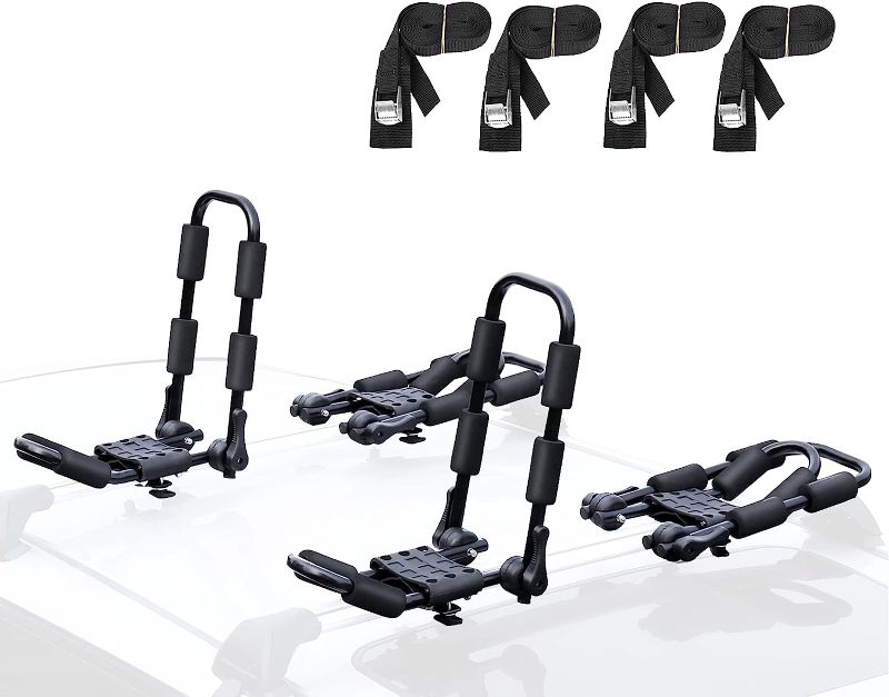 Photo 1 of **SEE NOTES**
Leader Accessories Folding Kayak Rack 4 PCS/Set J Bar Car Roof Rack for Canoe Surf Board SUP On Roof Top Mount on SUV, Car and Truck Crossbar with 4 pcs Tie Down Straps
