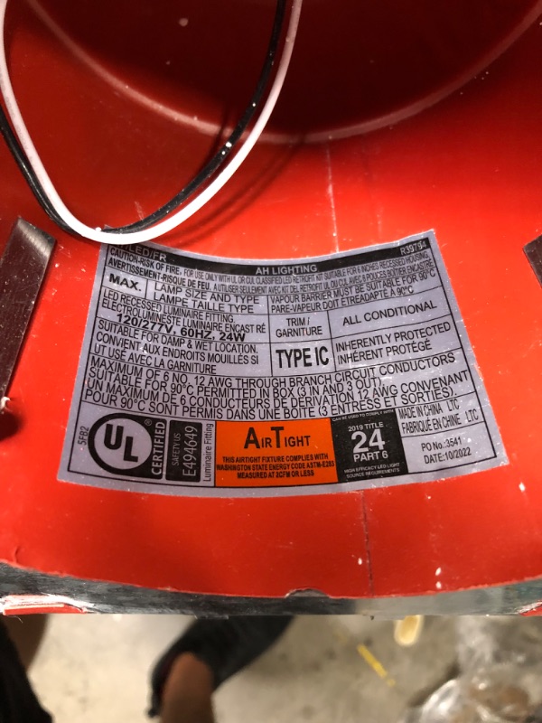 Photo 6 of *** USED UNABLE TO TEST *** AH Lighting 6 Inch LED Fire Rated Housing New Construction Recessed Can, UL Fire Ratings Up to 2 Hours, Airtight, Insulated and Non Insulated Ceilings