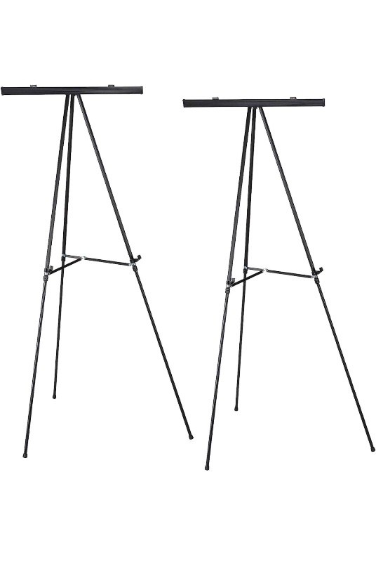 Photo 1 of *ONLY 1* Excello Global Products Aluminum Flip-Chart Presentation Easel Stand: with Telescoping Legs, 70 Inches (Black)
