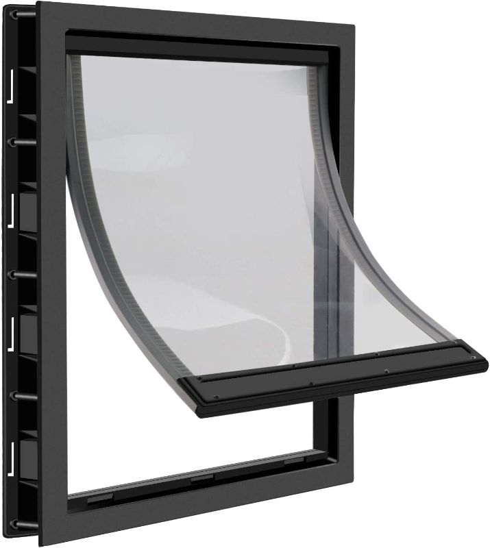 Photo 1 of 
CEESC Large Dog Door with Soft Transparent Magnetic Flap and Snap-in Closing Panel, Premium PVC Plastic Pet Door for Large Dogs(XL,Black)