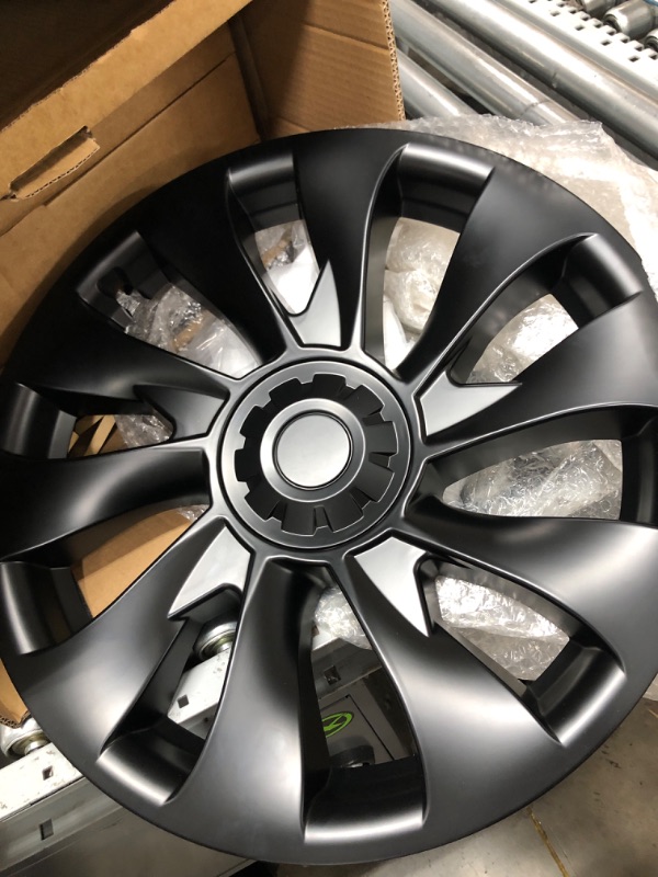 Photo 1 of  4PCS Tesla Hubcaps - 18 Inch Matte Black Uber Turbine Style Wheel Cover Hub Cap 3