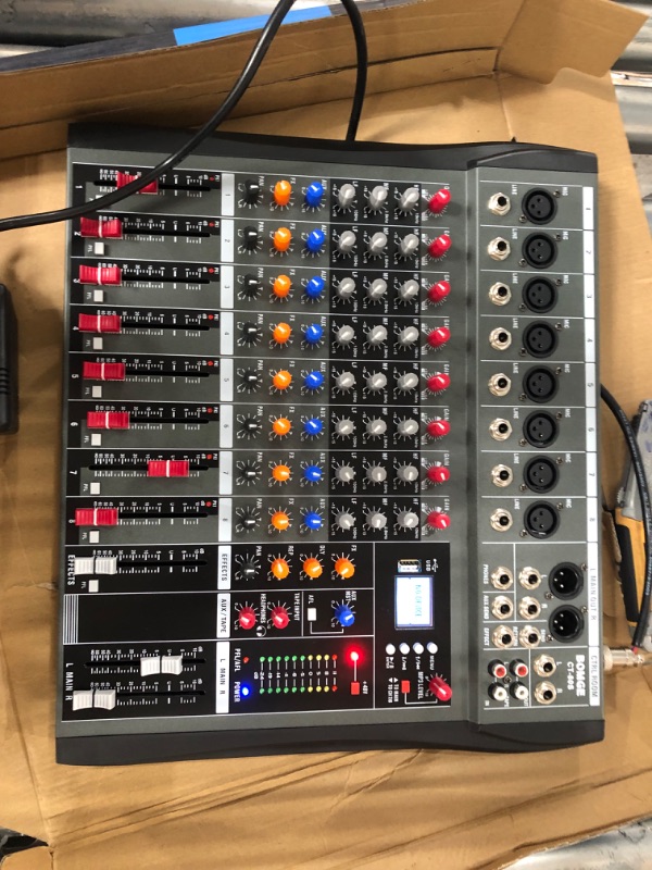 Photo 2 of Live Studio Audio Mixer Live Performance Mixing Console Stage Mixer DJ Recording Mixer Sound Board Mixer Bluetooth USB Pro Music Instruments (8 single chanel)
