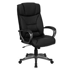 Photo 1 of Flash Furniture BT-9177-BK-GG High Back Black Leather Executive Office Chair
