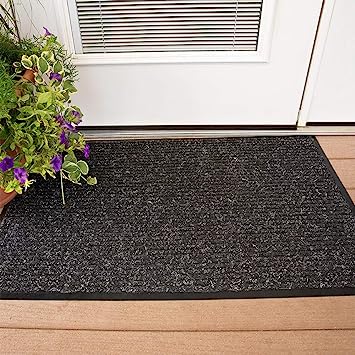 Photo 1 of 2'8  x 5  ' Black Entrance Mat Charcoal