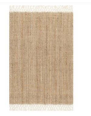 Photo 1 of 2 x 8 Jute Natural Indoor Solid Farmhouse/Cottage Runner
