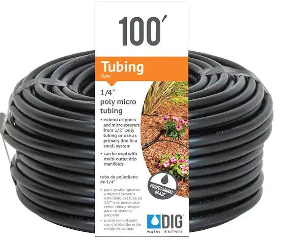 Photo 1 of 1/4 in. in. X 100 ft. Poly Distribution Tubing (.170 ID X .250 OD) - 12PK 