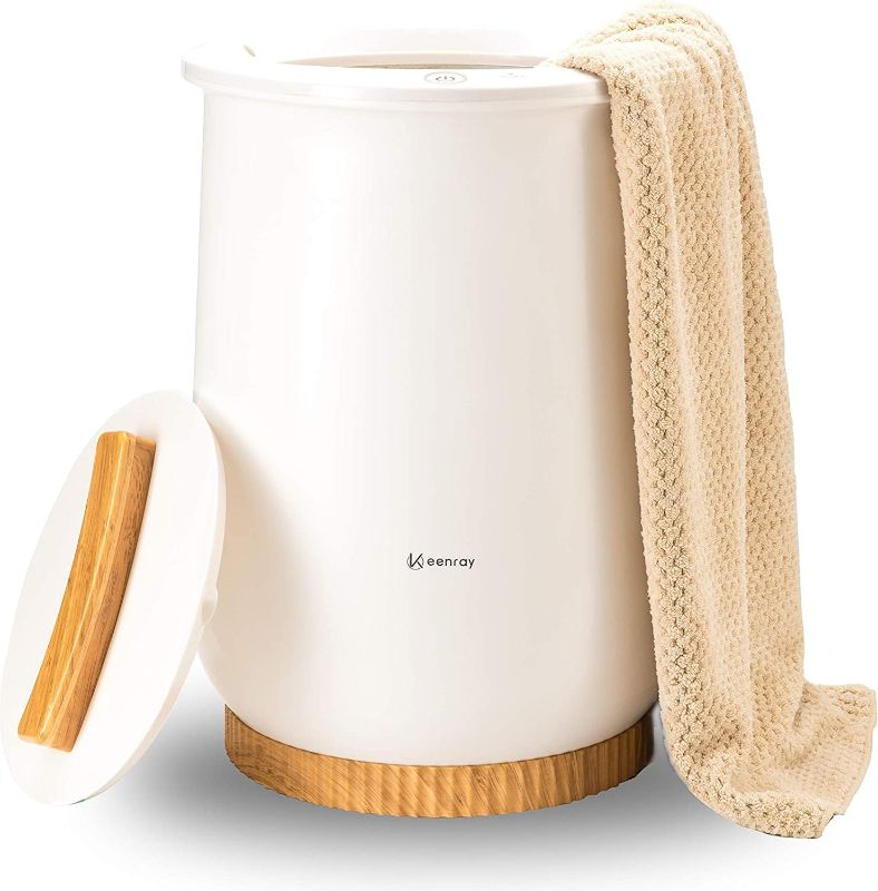 Photo 1 of *TESTED NO POWER ON** Keenray Towel Warmer, Luxury Towel Warmer Bucket, Large Towel Warmers for Bathroom, Auto Shut Off, Fits Up to Two 40"X70" Oversized Towels, Bathrobes, Blankets, PJ's and More, White, CL1

