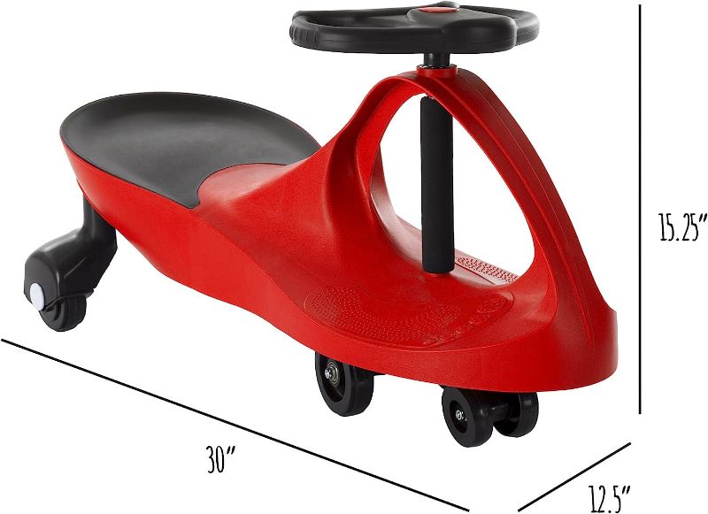 Photo 1 of *PARTS ONLY** MISSING FRONT WHEELS AND STEERING WHEEL* Wiggle Car Ride On Toy – No Batteries, Gears or Pedals – Twist, Swivel, Go – Outdoor Ride Ons for Kids 3 Years and Up by Lil’ Rider, Red and Black.
