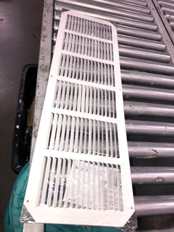 Photo 2 of 30"w X 8"h Steel Return Air Grilles - Sidewall and Ceiling - HVAC Duct Cover - White [Outer Dimensions: 31.75"w X 9.75"h] 30 X 8 White