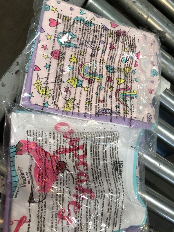 Photo 1 of 2PK--Amazon Essentials Girls and Toddlers' Short-Sleeve T-Shirt Tops (Previously Spotted Zebra), Multipacks 4 Purple/Blue/White, Cupcake/Unicorn Small