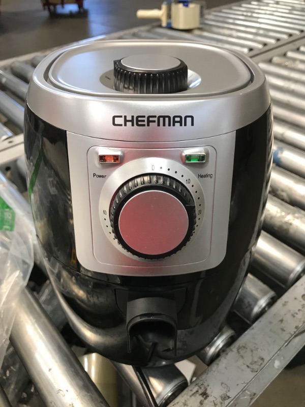 Photo 4 of CHEFMAN Small, Compact Air Fryer Healthy Cooking, 2 Qt, Nonstick, User Friendly and Adjustable Temperature Control w/ 60 Minute Timer & Auto Shutoff, Dishwasher Safe Basket, BPA - Free, Black
