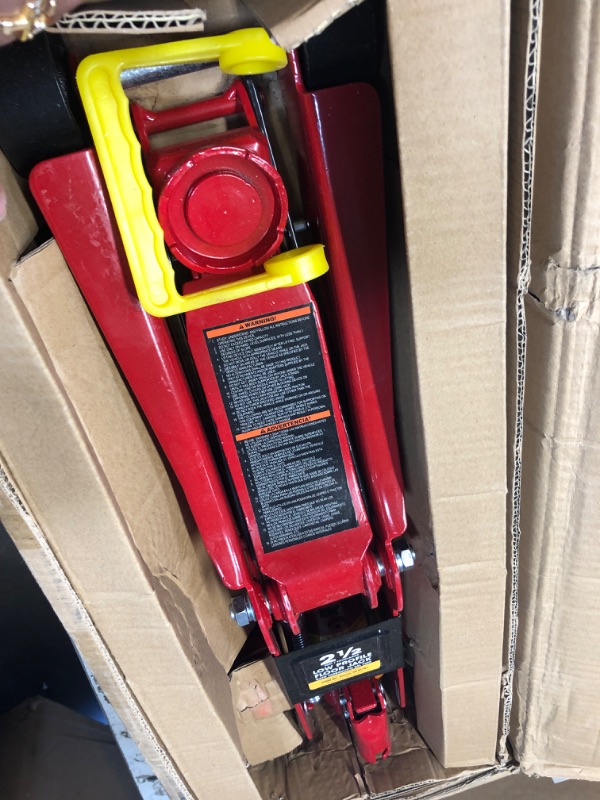 Photo 2 of BIG RED T825051 Torin Hydraulic Low Profile Trolley Service/Floor Jack with Single Piston Quick Lift Pump, 2.5 Ton (5,000 lb) Capacity, Red