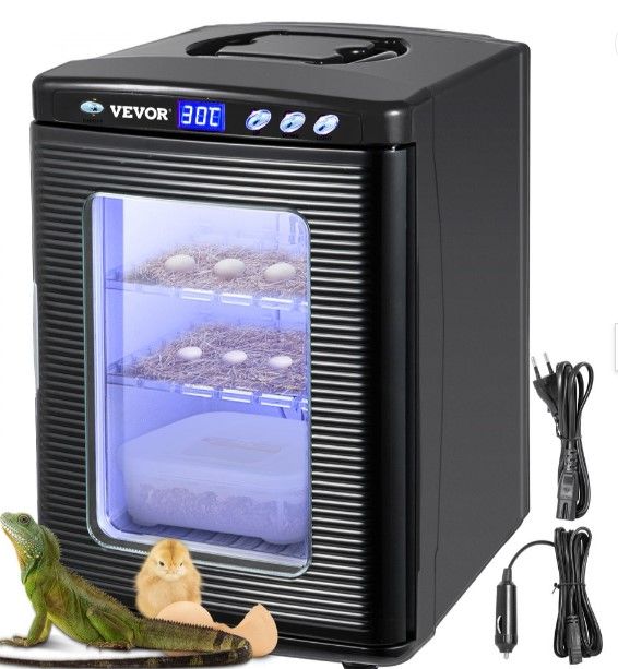 Photo 1 of VEVOR Black Reptile Incubator 25L Scientific Lab Incubator Digital Incubator Cooling and Heating 5-60°C Reptile Egg Incubator 12V/110V Work for Small Reptiles