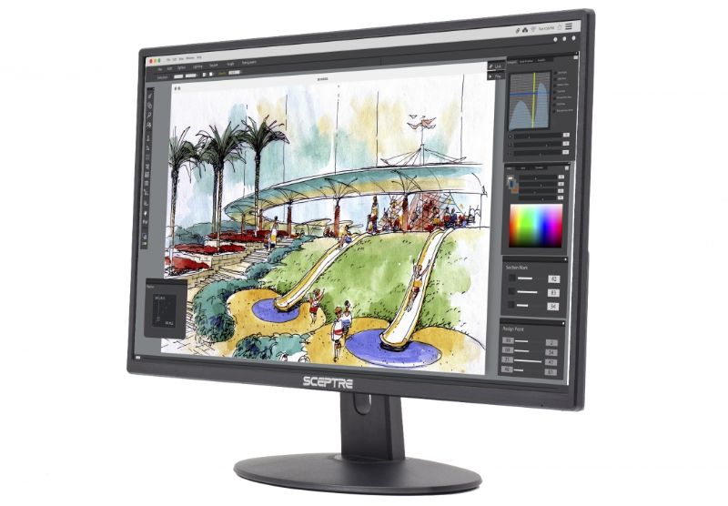 Photo 1 of Sceptre E248W-19203R 24 Ultra Thin 75Hz 1080p LED Monitor 2x HDMI VGA Build-in Speakers Metallic Black 2018
