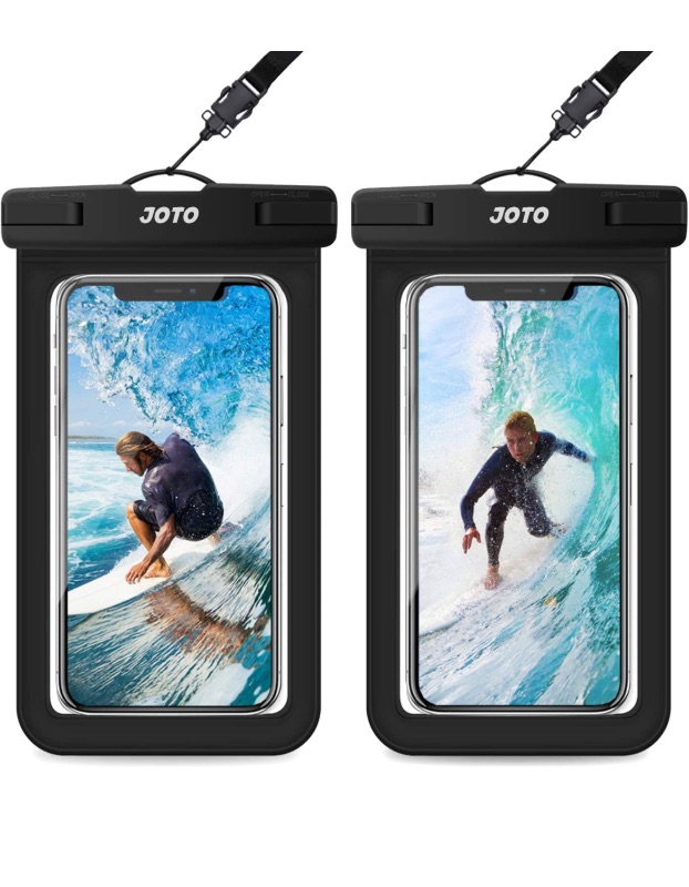 Photo 1 of JOTO Waterproof Phone Pouch IPX8 Universal Waterproof Case Dry Bag Phone Protector for iPhone 14 13 12 11 Pro Max Plus XS XR X 8 Galaxy S23 S22 S21 S20 Pixel Up to 7" -2 Pack, Black