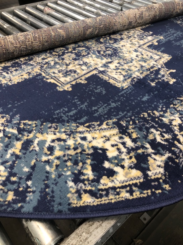 Photo 1 of 5' Round Blue Area Rug 