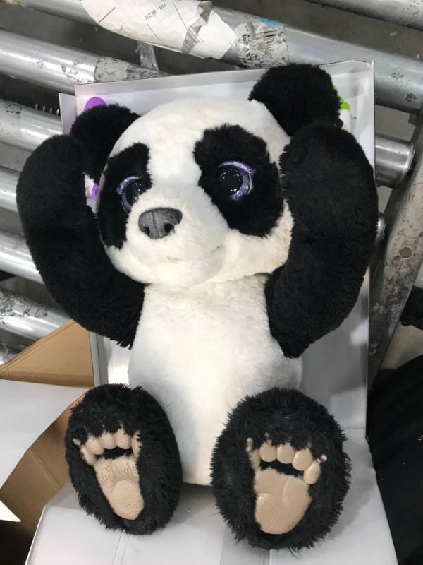 Photo 4 of **MISSING BATTERY COVER**  furReal Plum, The Curious Panda Cub Interactive Plush Toy, Ages 4 and Up [Amazon Exclusive] - Amazon Exclusive - 8.5 x 12.5 x 15.5 inches