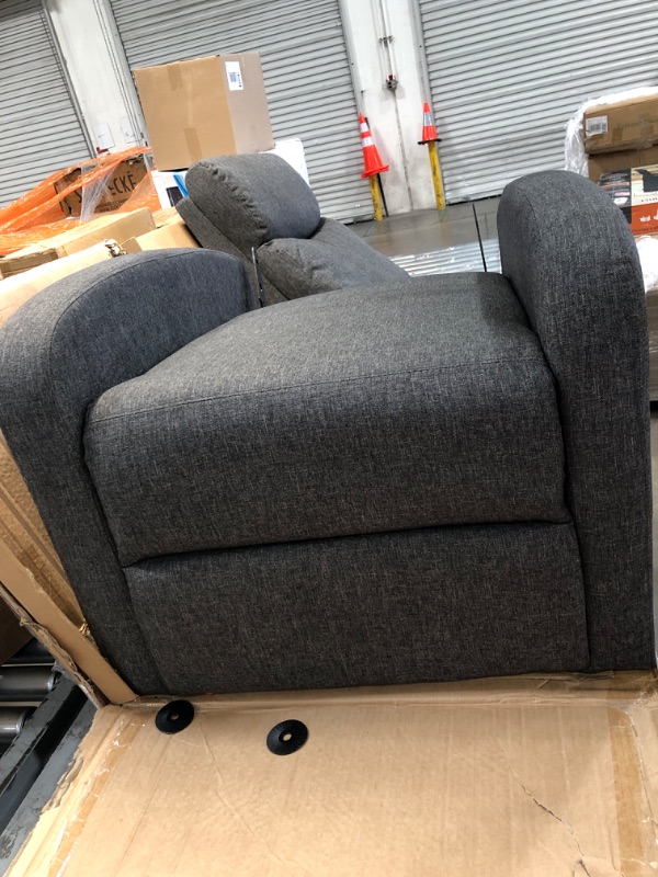 Photo 5 of Recliner Chair, Living Room Chairs Massage Recliner Chairs Single Fabric Recliner Sofa Adjustable Theater Chairs Padded Seat Backrest Winback Modern Recliner Chair Bedroom Chair for Adults (Grey) Grey 27.17D x 34.25W x 38.58H in