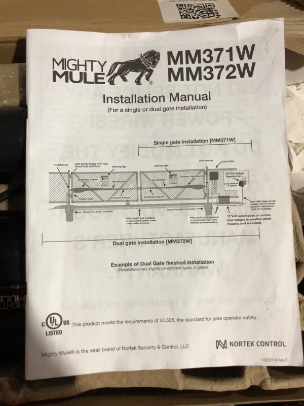 Photo 5 of *SEE NOTES/FOR PARTS ONLY* Mighty Mule 12 V Wireless AC/Battery Powered Smart Gate Opener Kit
