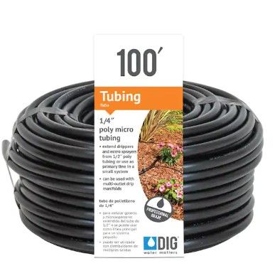 Photo 1 of 1/4 in. in. X 100 ft. Poly Distribution Tubing (.170 ID X .250 OD)  2 packs
