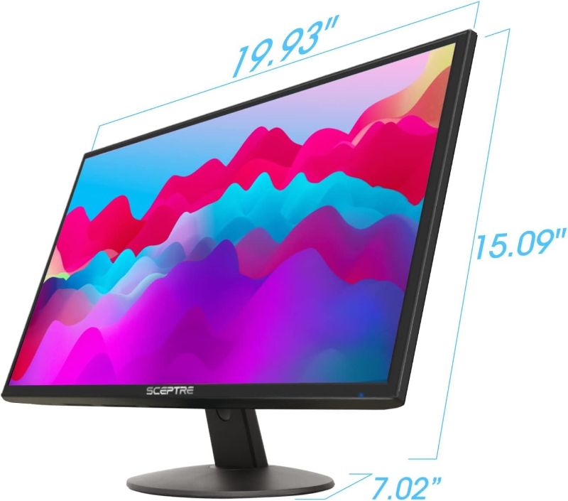 Photo 1 of Sceptre 22 inch 75Hz 1080P LED Monitor 99% sRGB HDMI X2 VGA Build-in Speakers, Machine Black & 20" 1600x900 75Hz Ultra Thin LED Monitor 2X HDMI VGA Built-in Speakers
