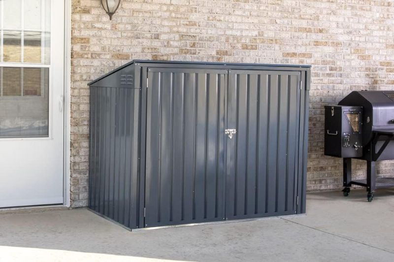 Photo 1 of **FOR PARTS ONLY SEE NOTES PLEASE** Cover-It 6x3 Metal Outdoor Galvanized Steel Storage Shed, Charcoal