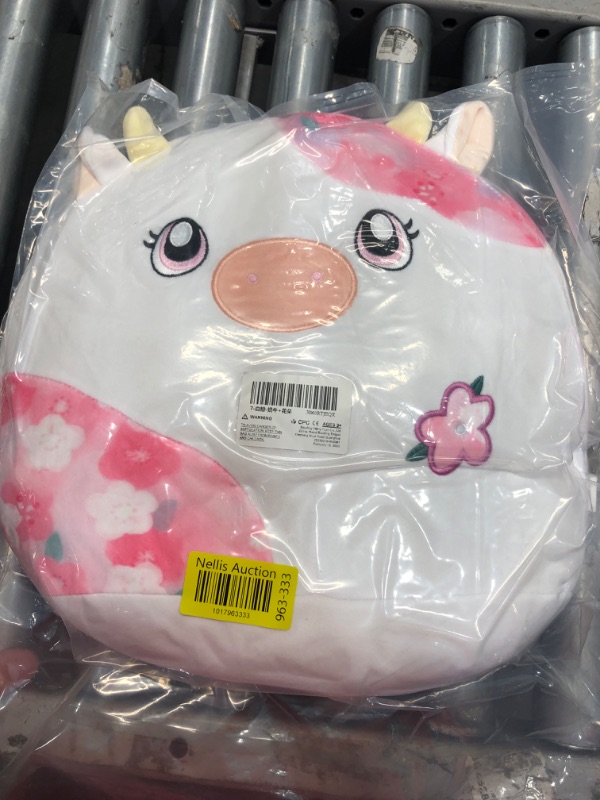 Photo 2 of  Squishmallow Kalina the Cow 16” Cream w/ Tie Dye - Easter Squad