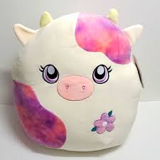 Photo 1 of  Squishmallow Kalina the Cow 16” Cream w/ Tie Dye - Easter Squad