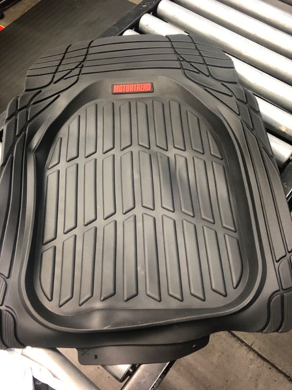 Photo 2 of ***ONE ONLY***
Motor Trend -2 Piece Front Car Floor Mats- Black FlexTough Contour Liners-Deep Dish Heavy Duty Rubber Floor Mats for Car SUV Truck & Van-All Weather Protection, Universal Trim to Fit Black Front Set
