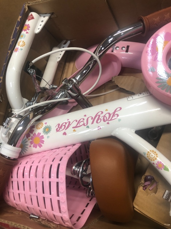 Photo 1 of **SEE NOTES**
JOYSTAR Little Daisy Kids Bike for 2-9 Years Girls with Training Wheels & Front Handbrake 12 14 16 20 Inch Princess Kids Bicycle with Basket, Training Wheels