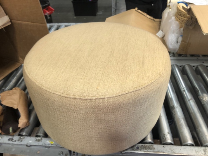 Photo 1 of 20''x10'' Round Tan Ottoman 